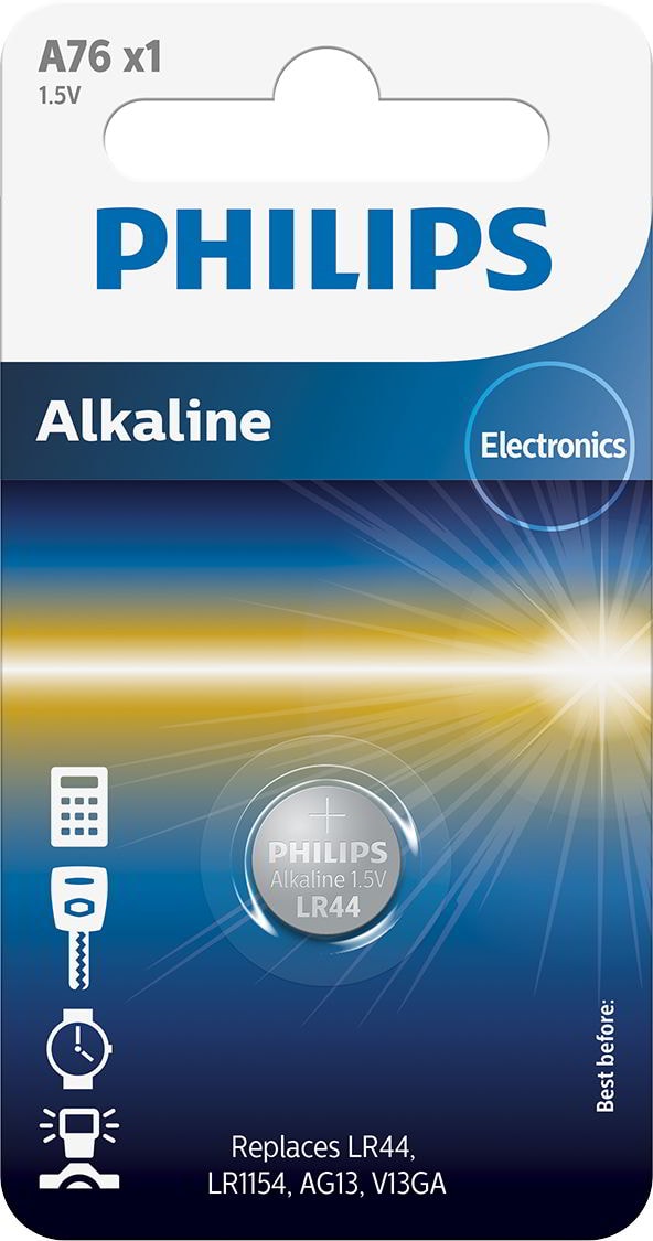Philips battericelle litium A76 01B LR44 -