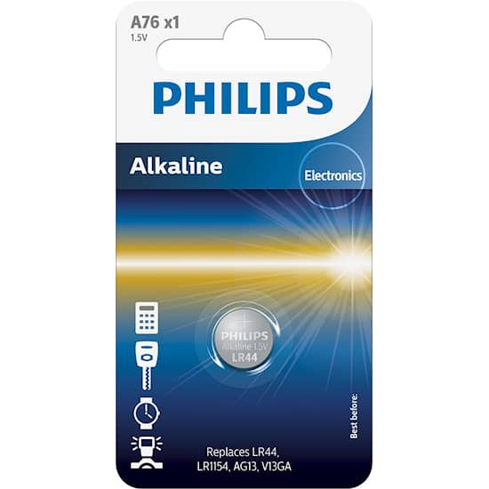 Philips battericelle litium A76 01B LR44