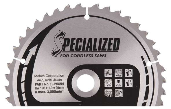 Makita Sågklinga B-20694 190x20x1,9mm 40T HM