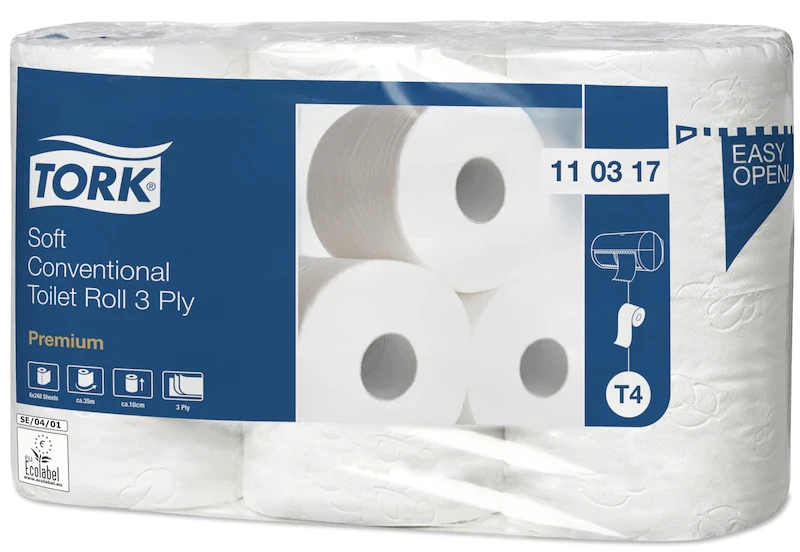 Tork WC-paperi T4 Premium 110317, 3-kerros, valkoinen 42x34,7 m
