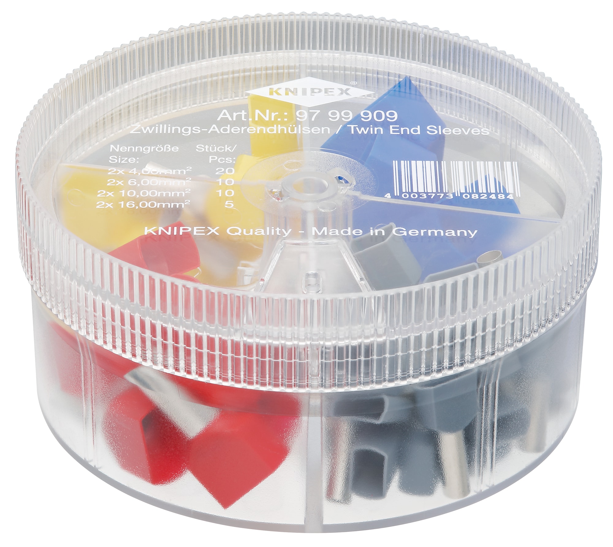 Knipex Ändhylssortiment Twin isolerade, 4,00-16,00mm², 200 delar, 9799909