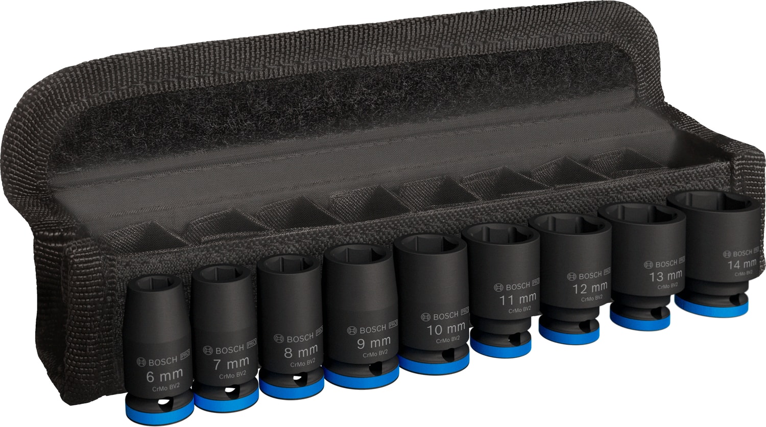 Bosch Hylsset 1/4T 6-14mm L25mm 9-pack