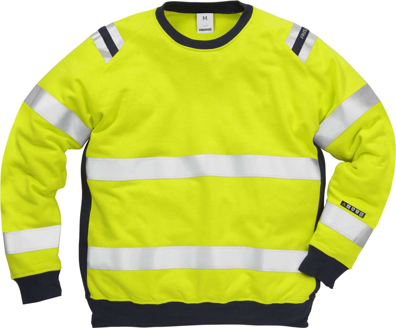 Fristads Flamestat høy synlighet genser cl 3 7076 SFLH Hi-Vis Gul / Marineblå L