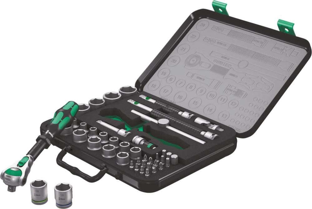 Wera pipenøkkelsett 3/8 Zyklop Speed 43 deler