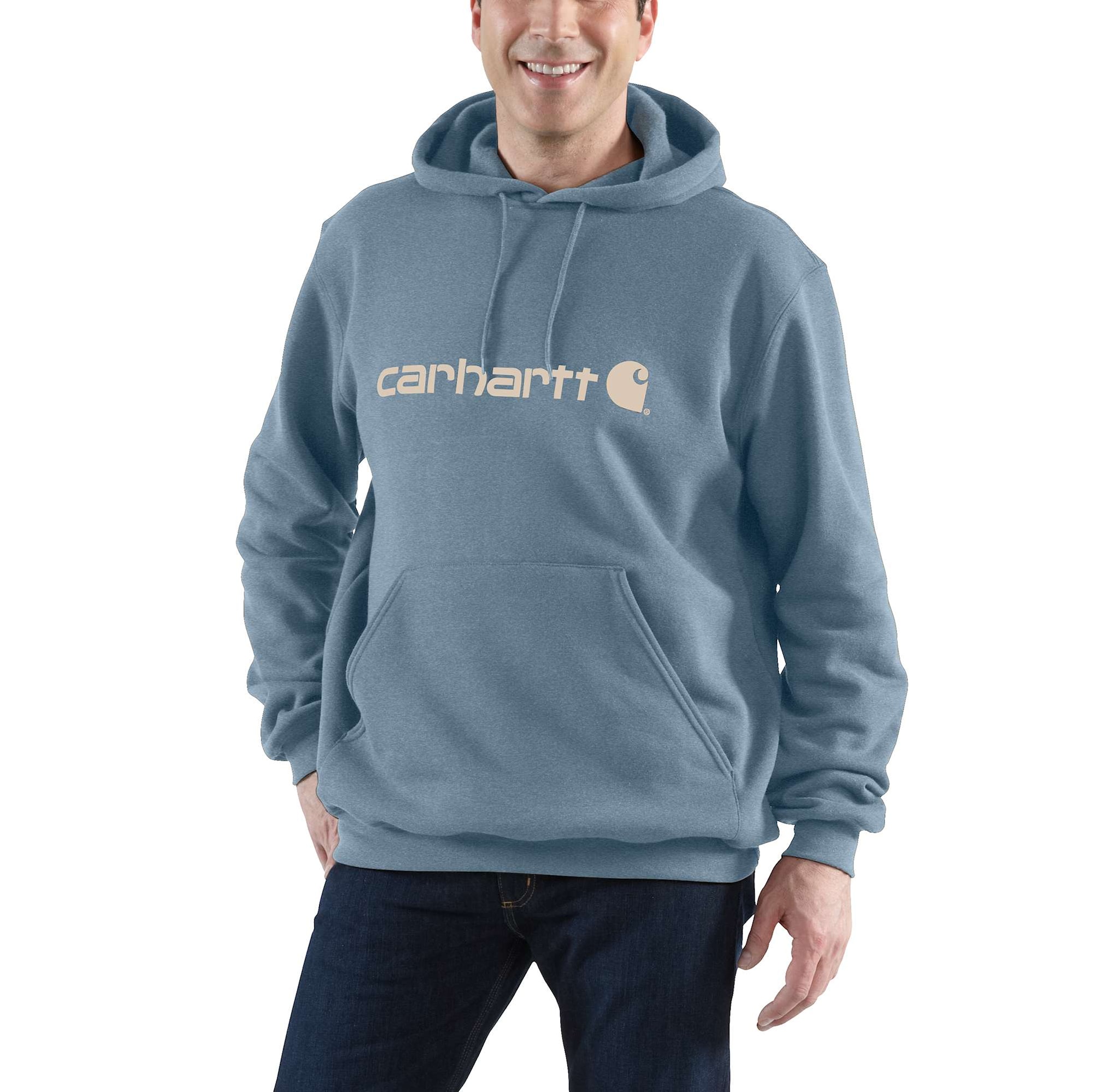 Carhartt Signature logo Tröja, Herr, Thundercloud heather