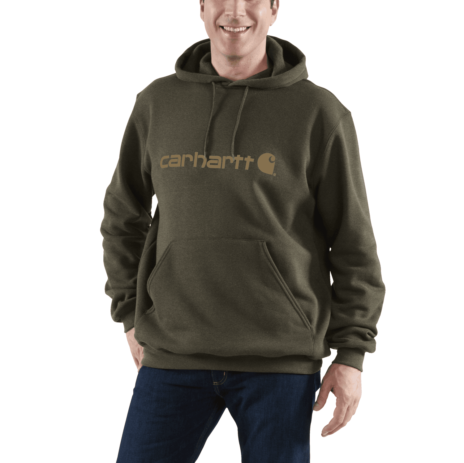 Carhartt Marquette Logo Tröja Herr Burnished Logs Heather