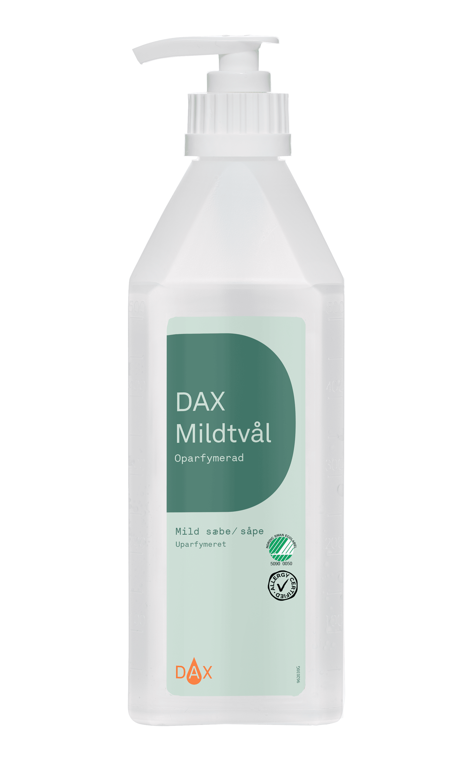 DAX Mildtvål, oparfymerad, 600 ml