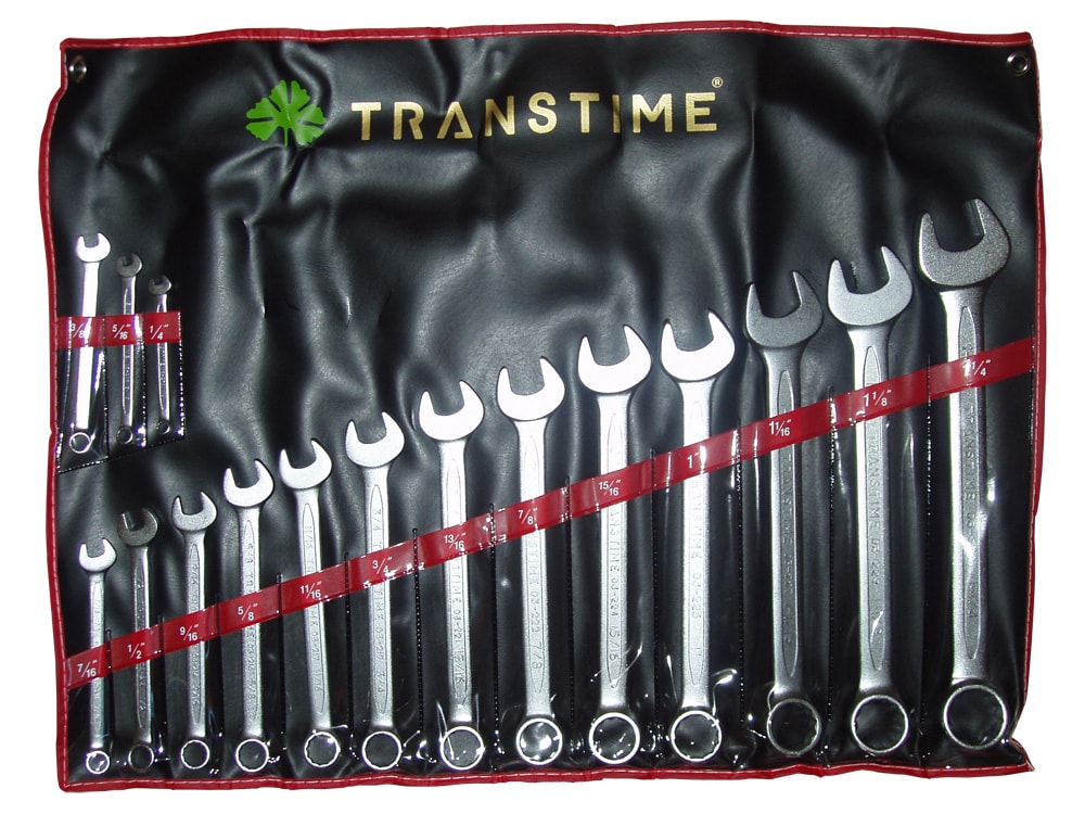 Transtime Tools skiftnøkkelsett 1/4–1.1/4" 16 deler, tommer, i etui