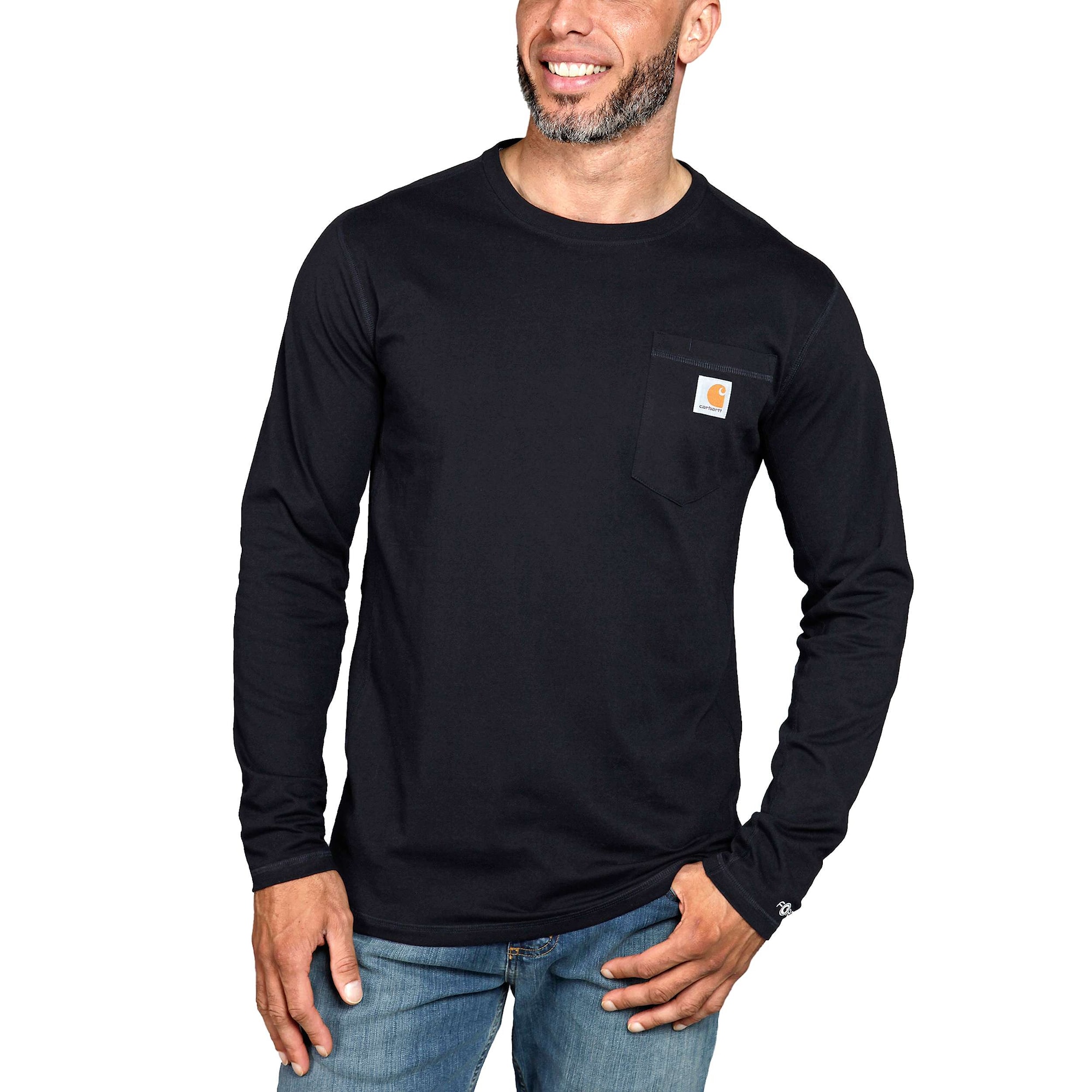 Carhartt Force Pocket Långärmad T-Shirt Herr Black S