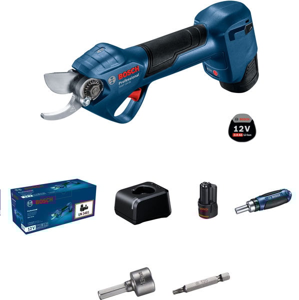 Bosch Sekatör GGP 12V-25 med 2x3Ah batterier & laddare