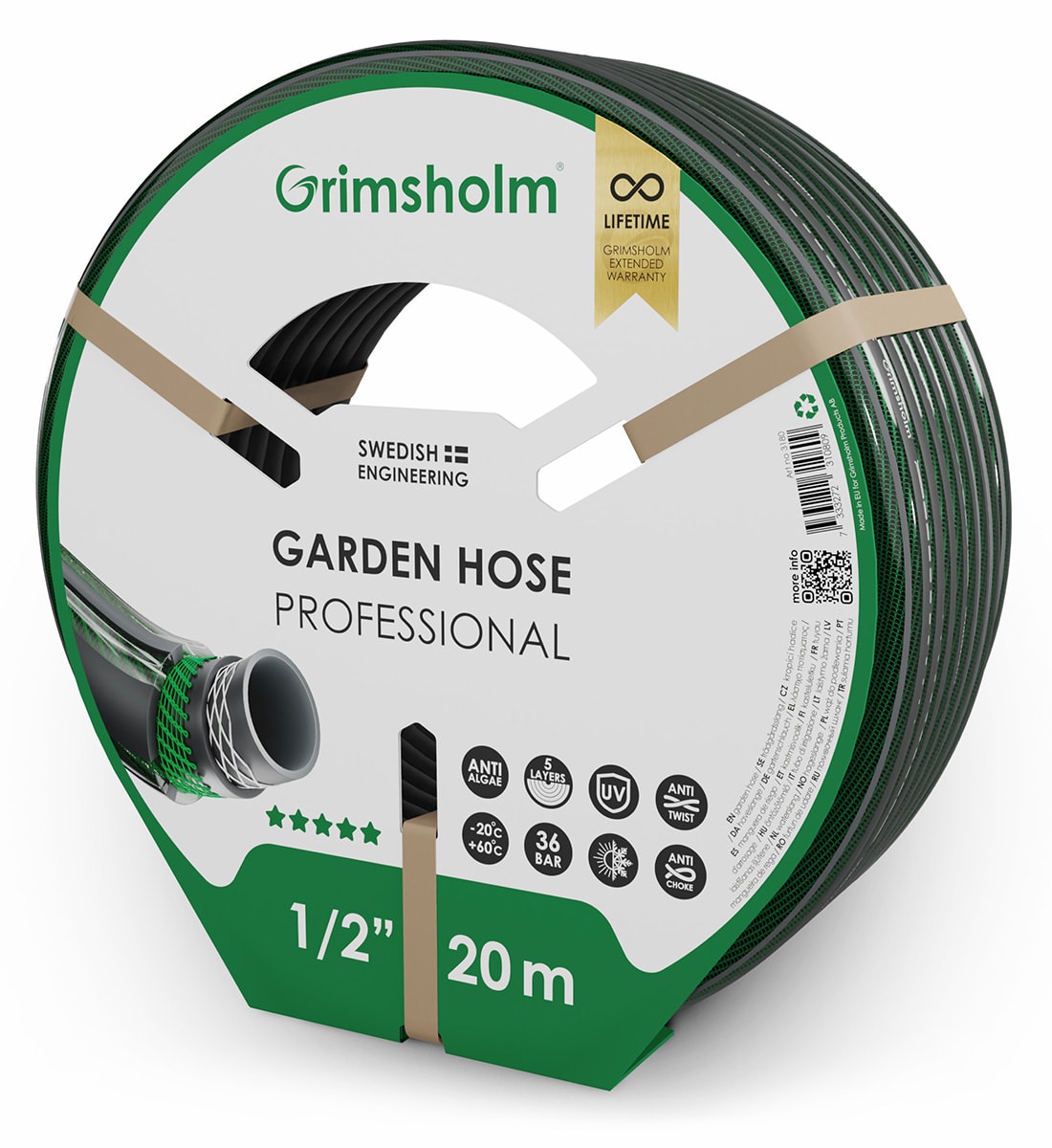 Grimsholm Professional 1/2" 20 m Vattenslang