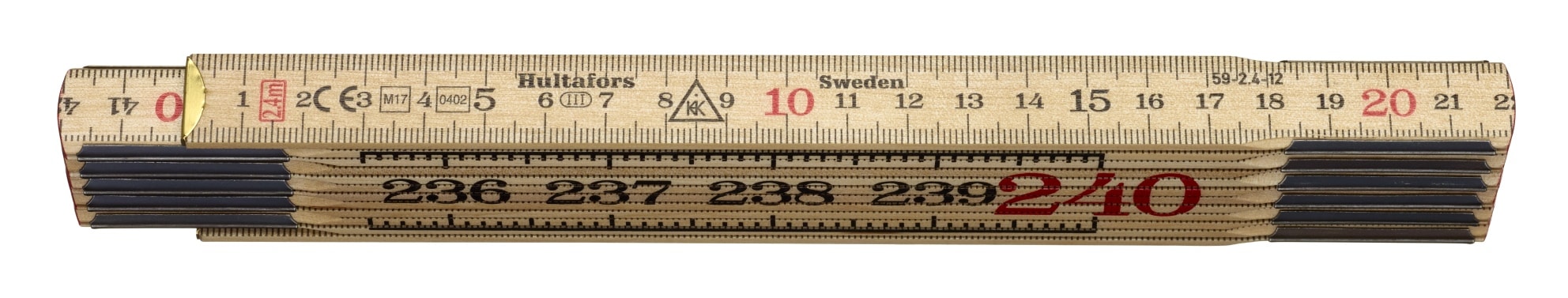 Hultafors Meterstock 59 trä 2,4m 12 delar, mm