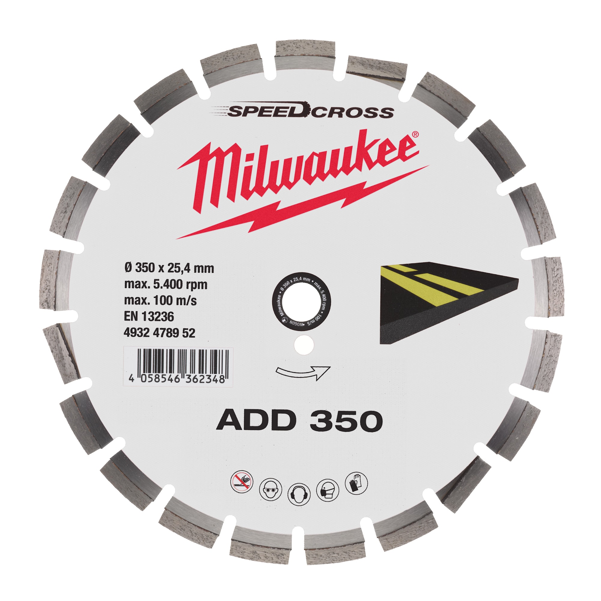 Milwaukee Diamantskiva Add Asfalt 350Mm