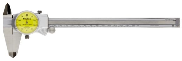 Mitutoyo skyvelære 505-733 med måleinstrument 0-200 mm, 0,01 mm, 1 mm/omdreining, flat pinne