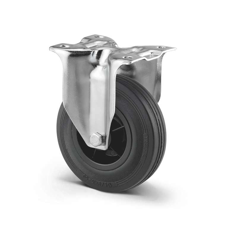 Täyskumipyörä 3478PRR160P63, 160 mm, kiinteä, musta