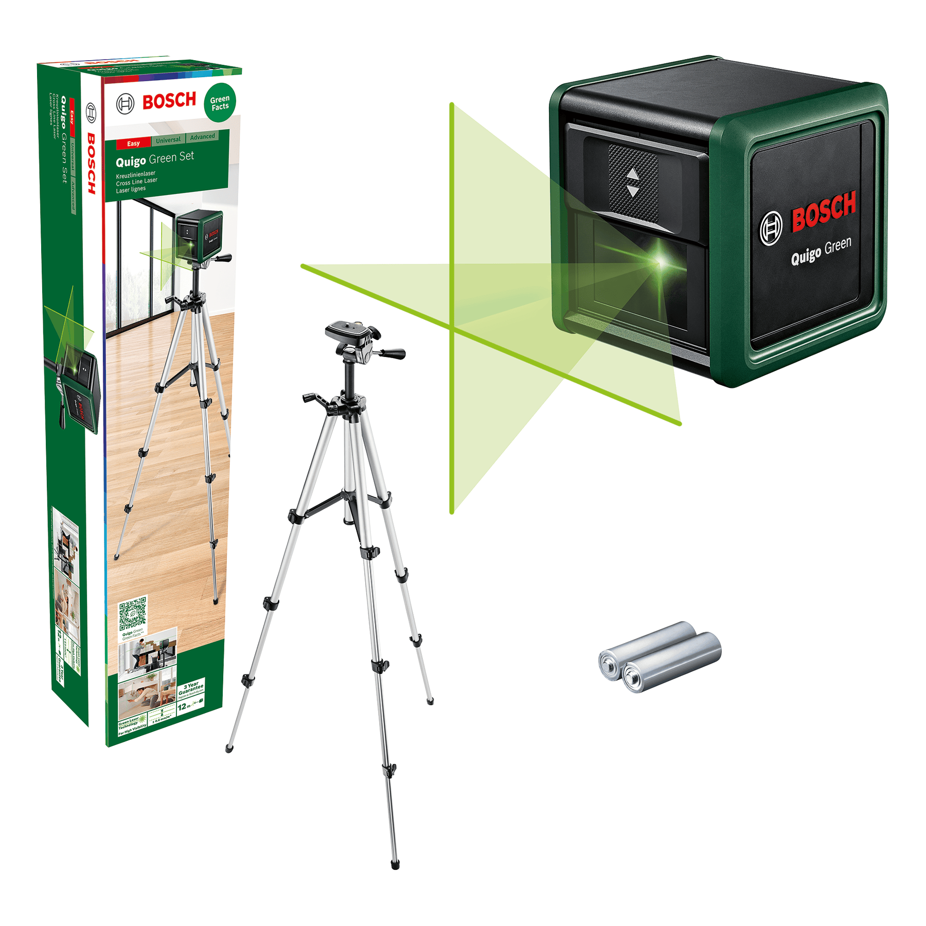 Bosch DIY Krysslaser Quigo Grön Set
