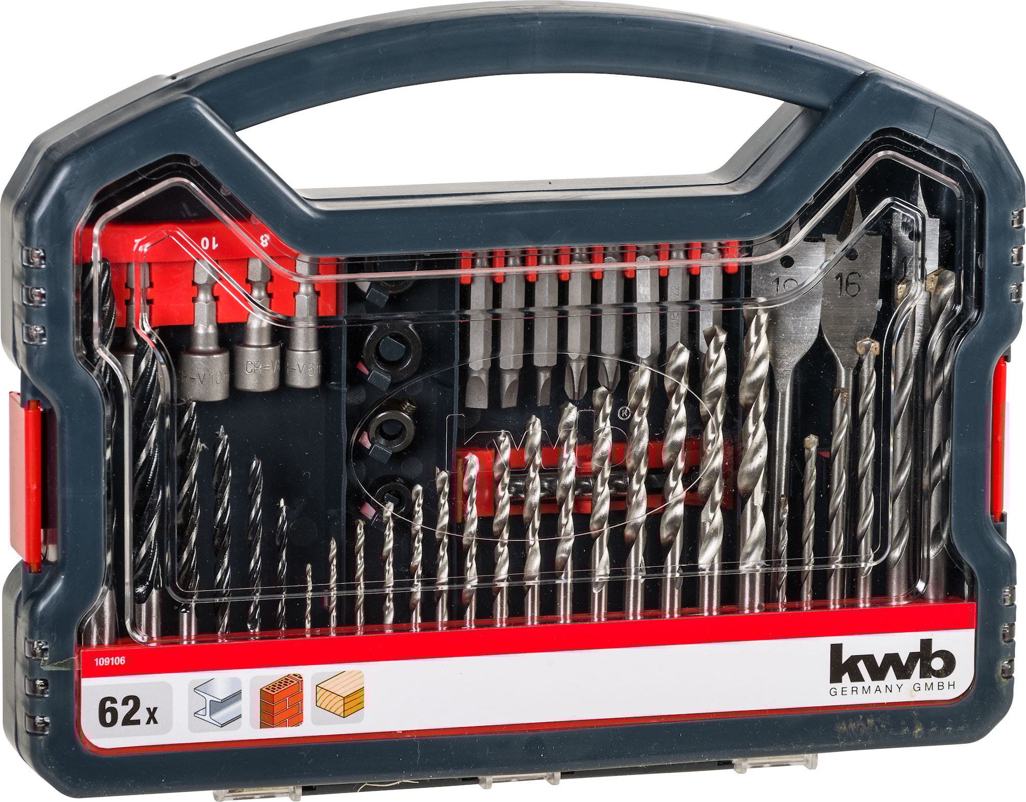 KWB Bor- og bitssett, 62 deler, PWR-boks