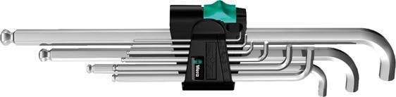 Wera sekskantnøkkel med kule Hex-Plus 1,5-10mm, lang med kort arm, 9 stk