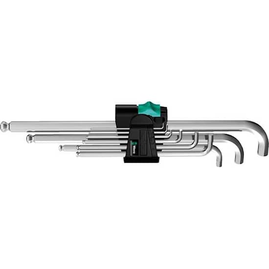 Wera Sexkantnyckel med kula Hex-Plus 1,5-10mm, lång med kort arm, 9 delar