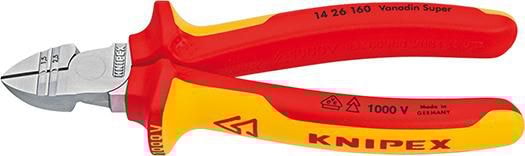 Knipex sideskjærer 1426160 160mm VDE, forkrommet