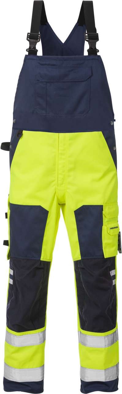 Fristads Hängslebyxa 1015 PLU, Klass 2 Varsel Gul/Marinblå C54