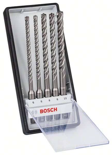 Bosch 5-osainen poravasaranteräsarja SDS plus-7X, 6/6/8/8/10 mm