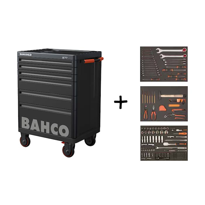 Bahco verktøyvogn 1477K6 Svart med 216 verktøy