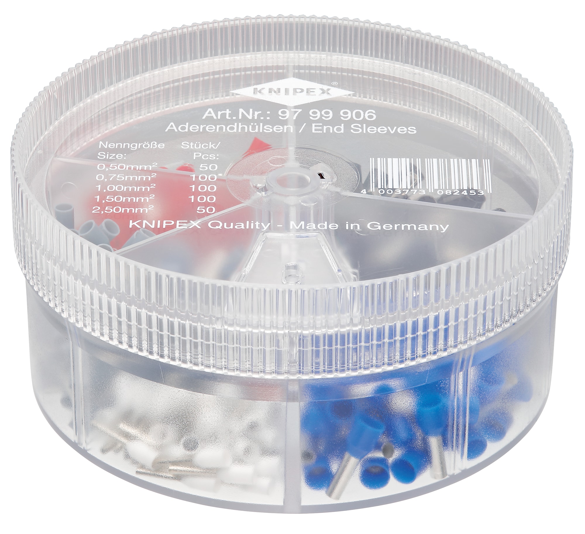 Knipex Ändhylssortiment isolerade, 0,50-2,50mm², 200 delar, 9799906