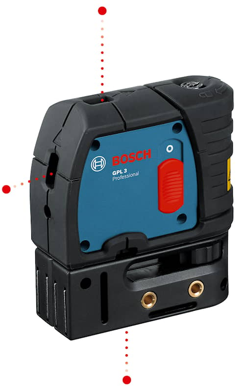 Bosch Priklaser GPL 3 Professional med 3 x batterier (AA), holder