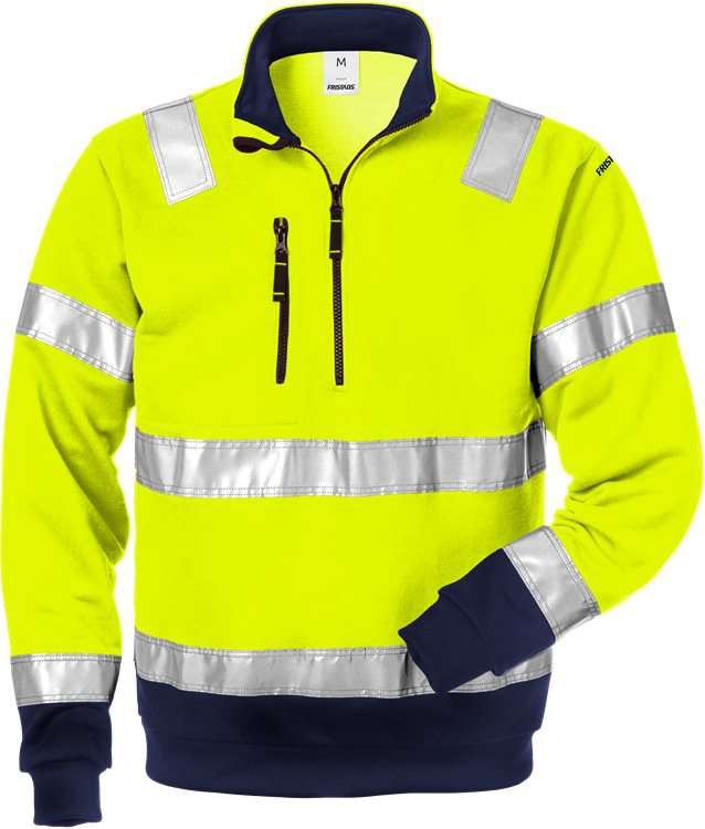 Fristads Sweatshirt 728 SHV, Klass 3 Varsel Gul/Marinblå XL