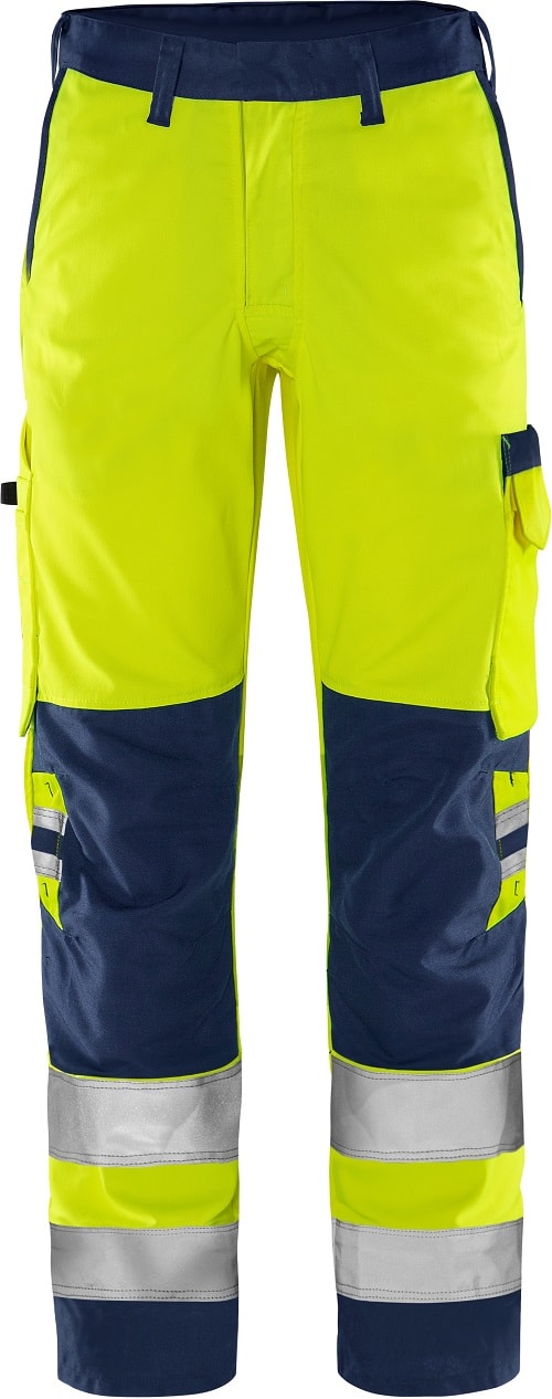 Fristads Høy synlighet Green bukser klasse 2 2651 GPLU Hi-Vis Gul / Marineblå C48 -