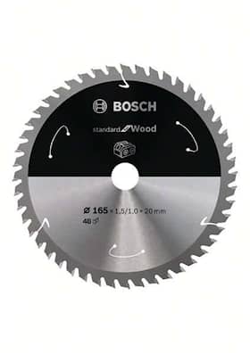 Bosch Standard for Wood -pyörösahanterä johdottomiin sahoihin 165 x 1,5 / 1 x 20 T48