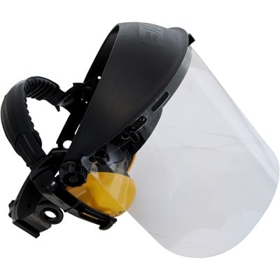 Plastvisir med hörselskydd