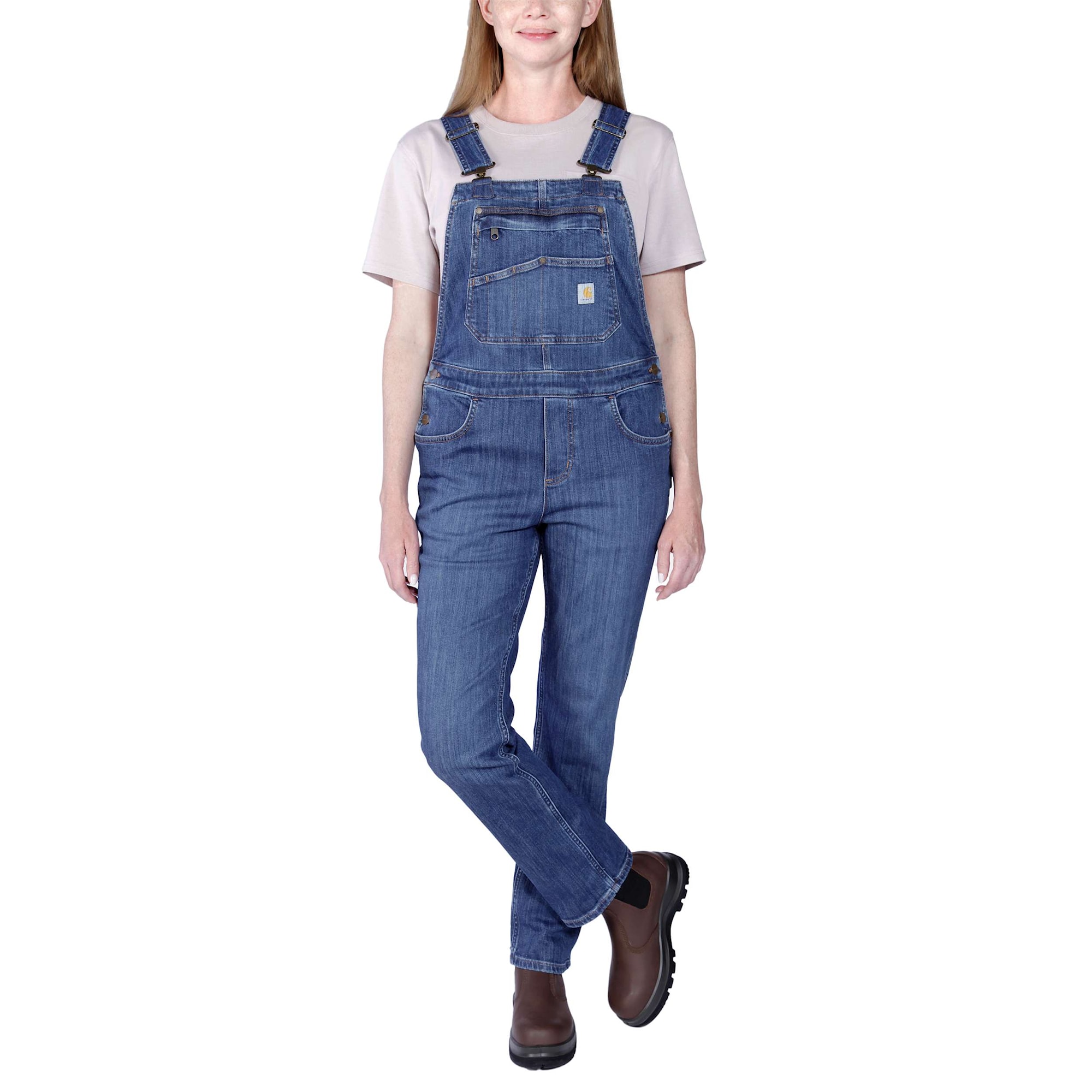 Carhartt Denim Hängselbyxa Dam Arches XS -