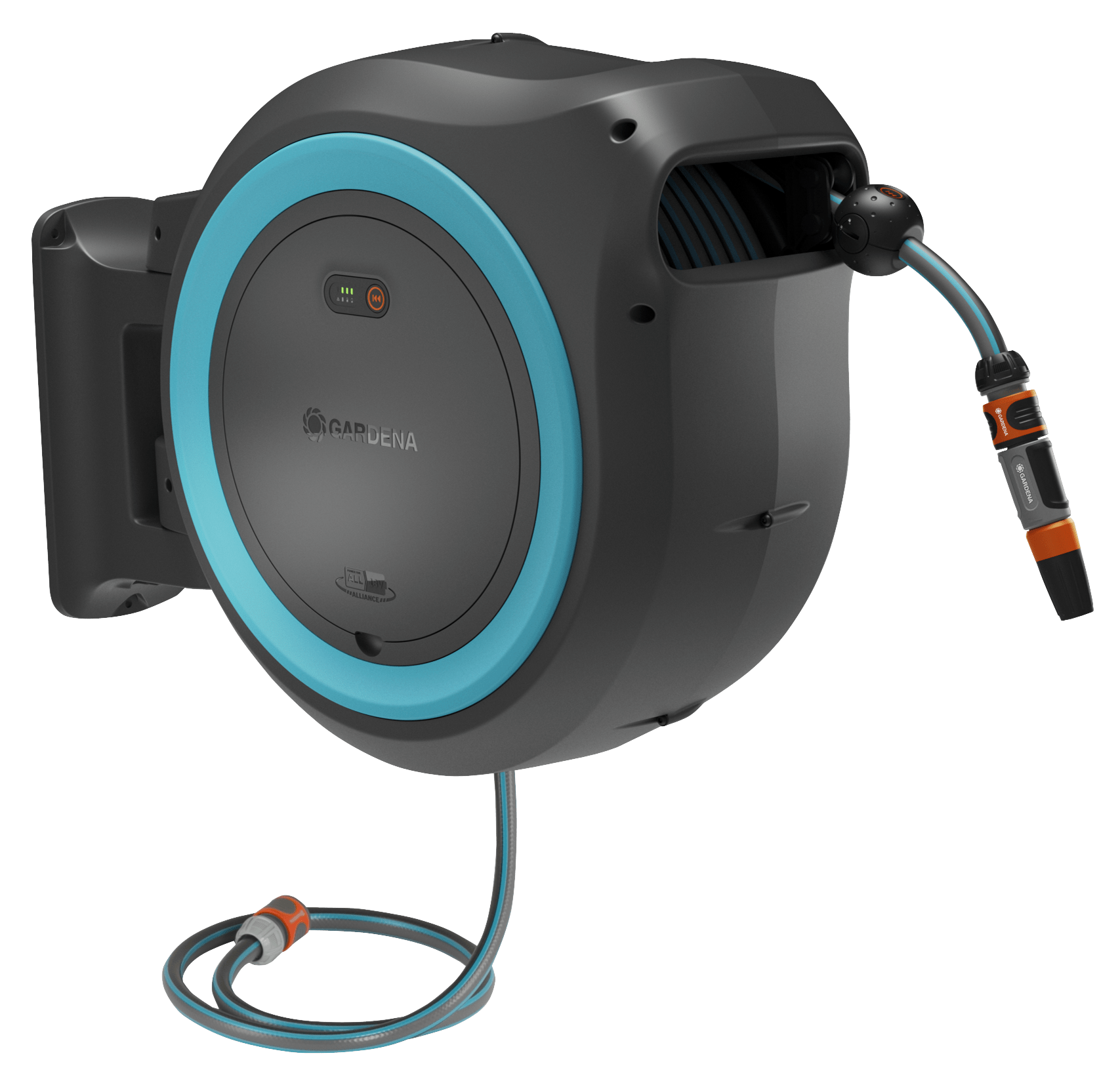 Gardena PowerRoll XL 35m Turkos Batteridriven Väggslangbox