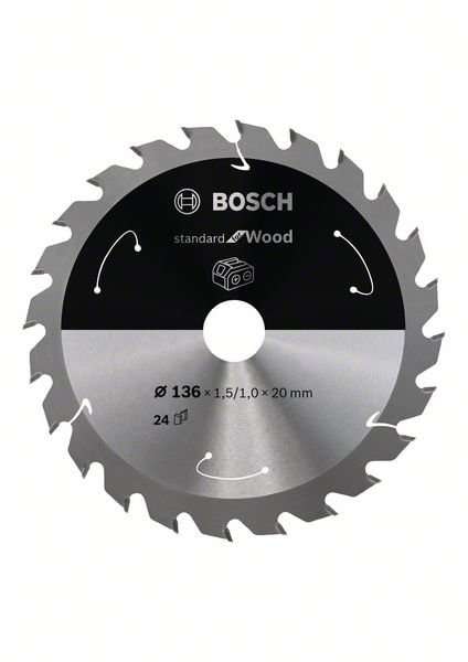 Bosch Standard for Wood-sirkelsagblad for batteridrevne sager 136x1,5/1x20 T24