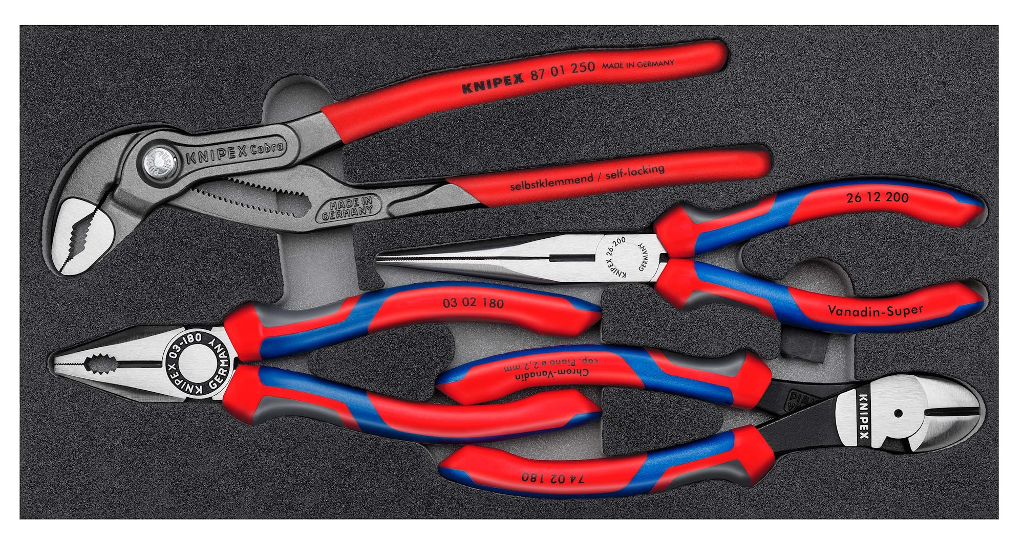 Knipex Pihdisarja 002001V15 4 osaa