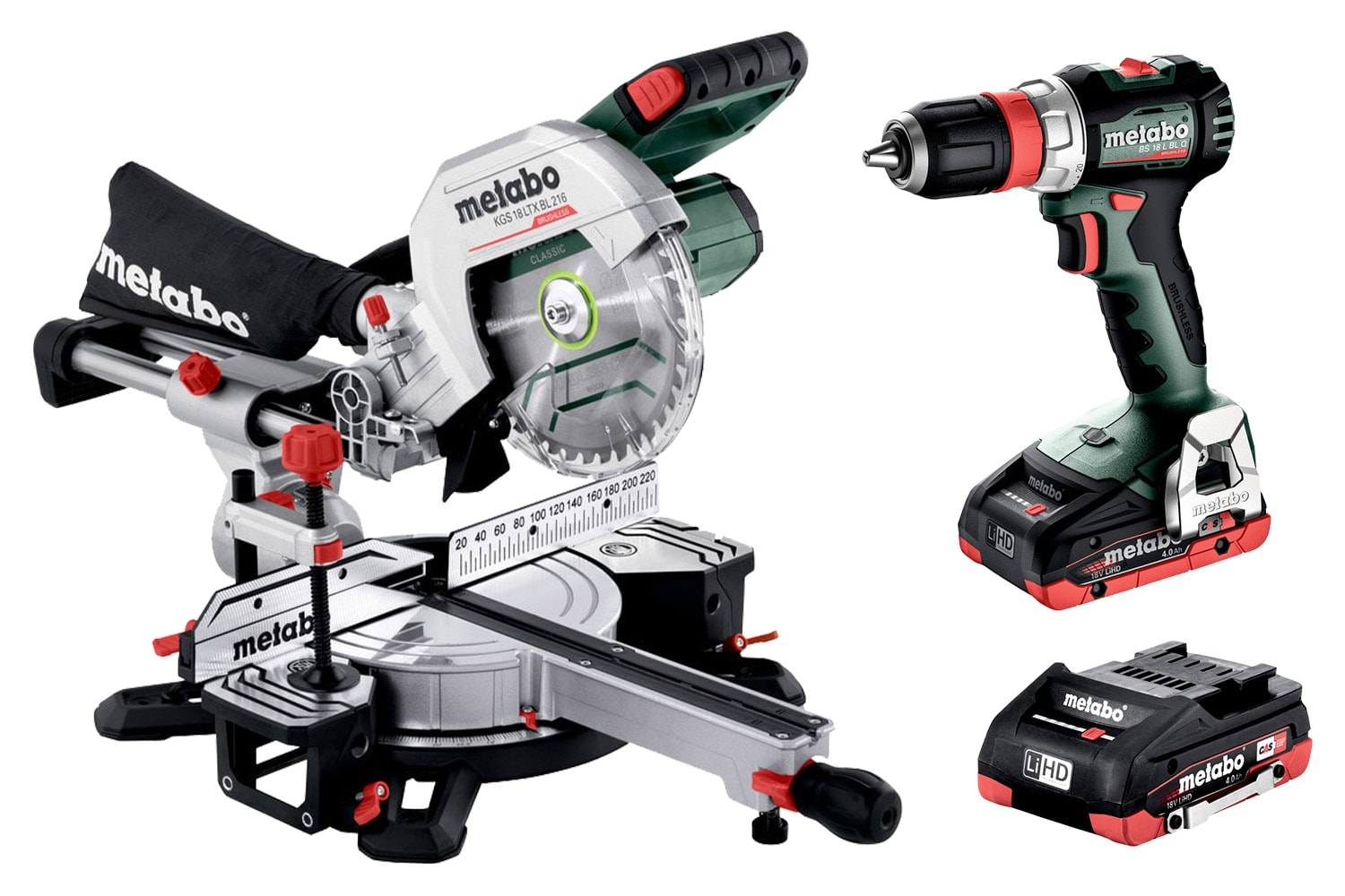 Metabo Verktygspaket 18V – Kap- & geringssåg KGS 18 LTX BL 216 + Borrskruvdragare BS 18 L BL