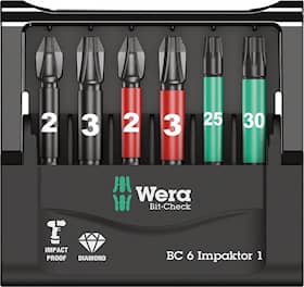 Wera Bitssats Impaktor 50mm Ph/Pz 6 delar