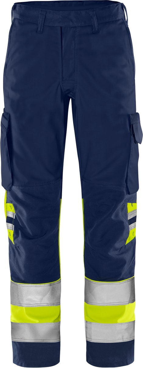 Fristads Høy synlighet Green bukser klasse 1 2668 GPLU Hi-Vis Gul / Marineblå D100 -