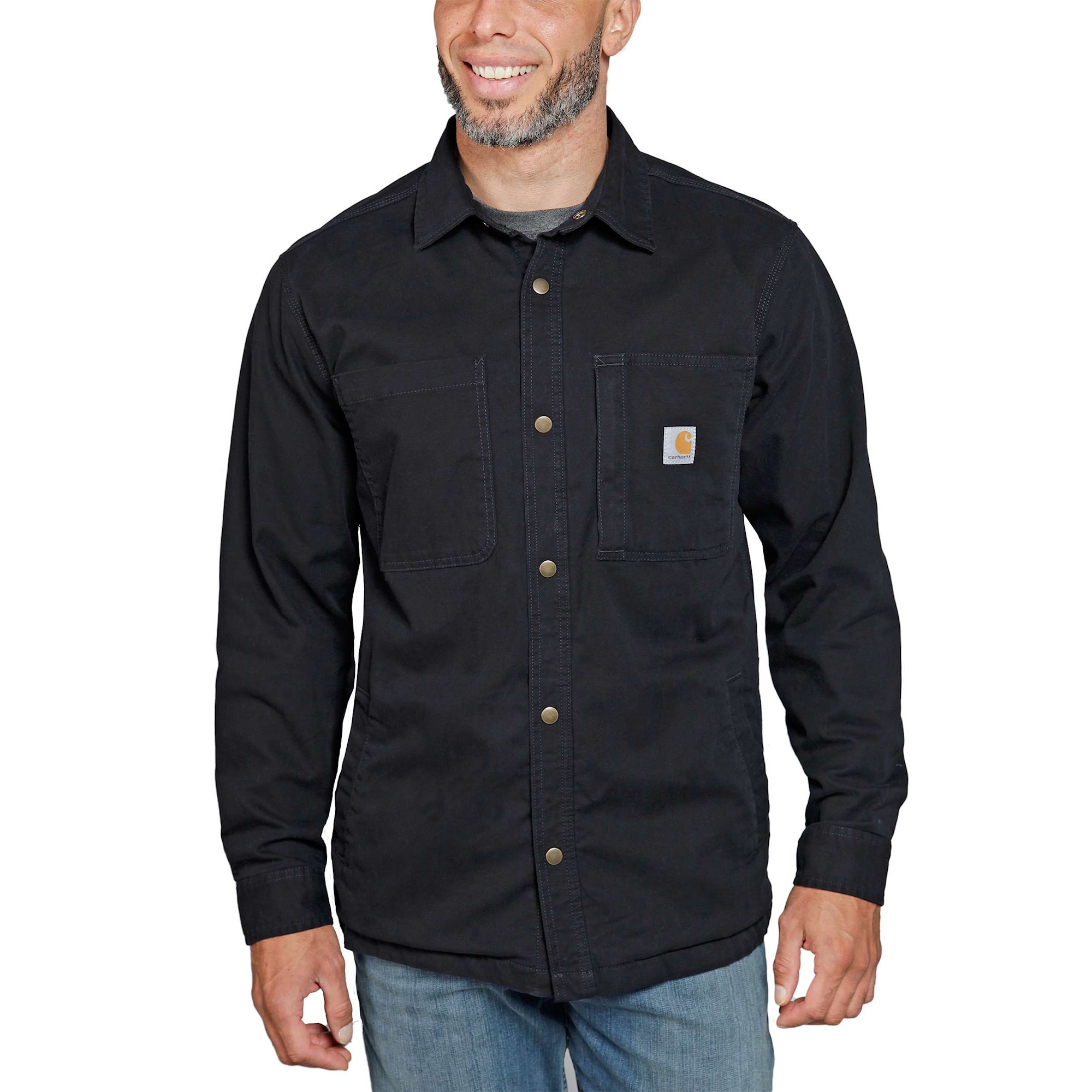 Carhartt Fodrad Fleece Skjorta Jacka Herr Black
