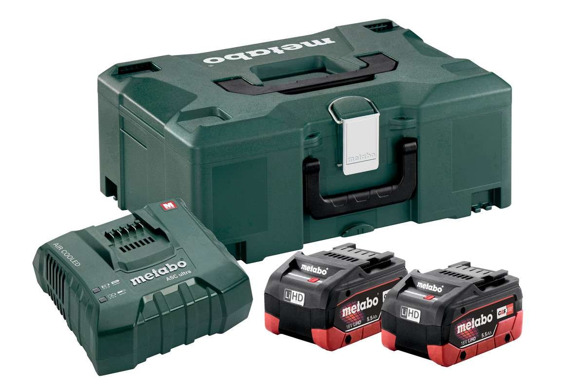 Metabo Startpaket 18V 2x5,5Ah LiHD ASC Ultra MetaLoc