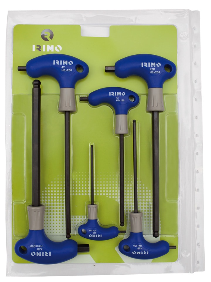 Irimo Kuusiokoloavainsarja T-kahvalla 3–10 mm, pallopää, 6 osaa