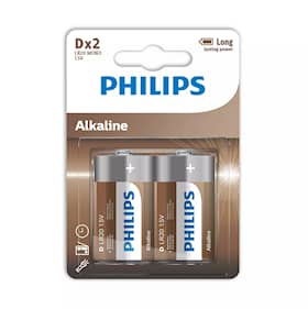 Philips Batteri Alkaline D/LR20 2-pack