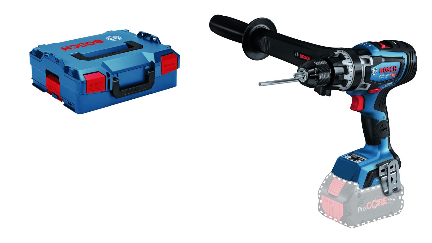 Bosch Iskuporakone GSB 18V-150 C, runko ilman akkua ja laturia, L-BOXX