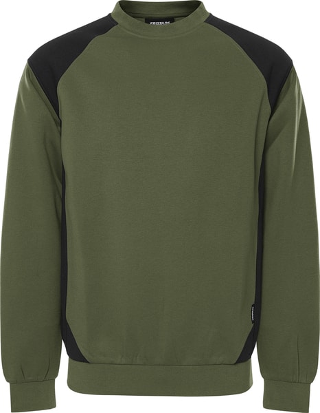 Fristads Sweatshirt 7148 GSM Militärgrön/Svart 2XL -