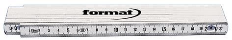 Format Målepinne, plast, hvit, 2m, mm