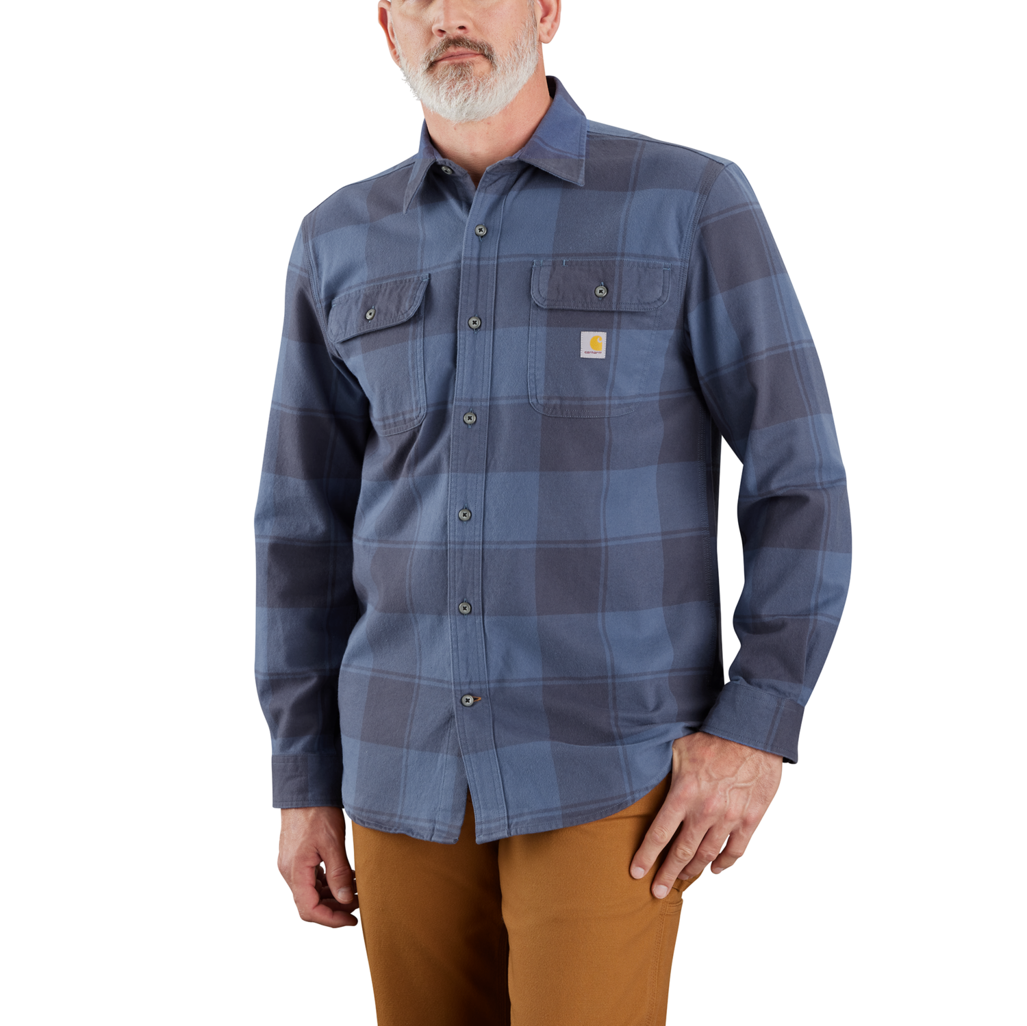 Carhartt plaid Flannelskjorta, Herr, Navy, XL -