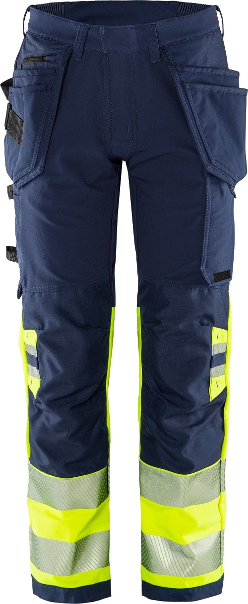 Fristads Hantverkarbyxa Kl 1 2643 GSTP Varselgul/Marinblå C58